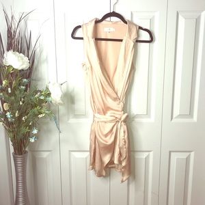 Missguided Dresses - Champagne Satin wrap dress Missguided Dresses - Champagne Satin wrap dress